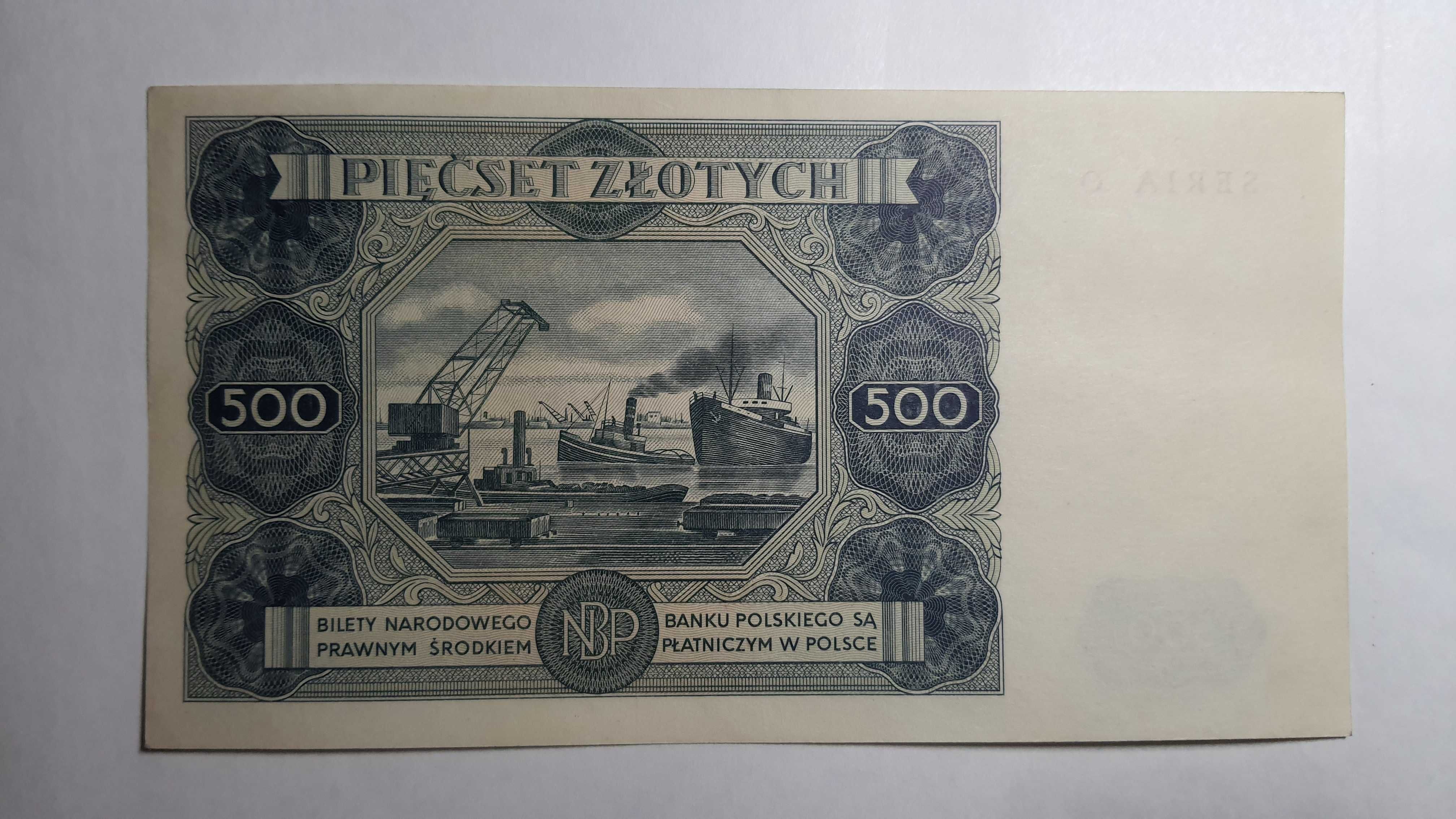 500 złotych 1947 s. O  UNC !!!