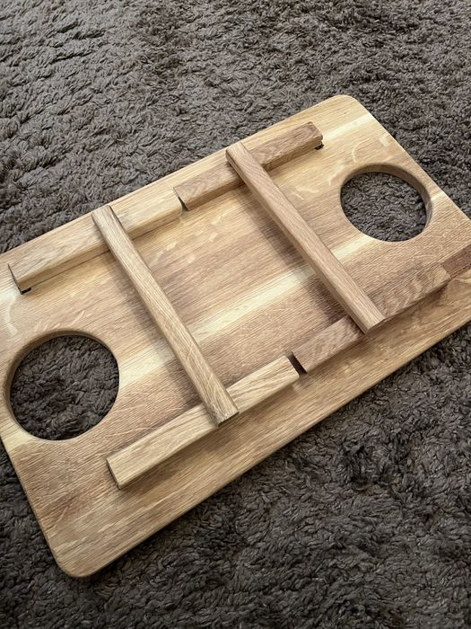 Складаний дерев’яний столик під пиво, смаколики або ноутбук 50х30 см