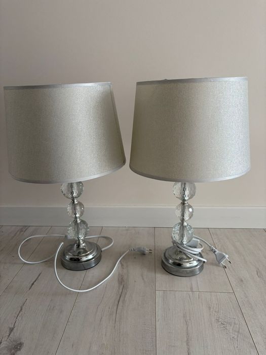 Komplet lamp nocnych stolowych 2 sztuki do sypialni glamour kryształ