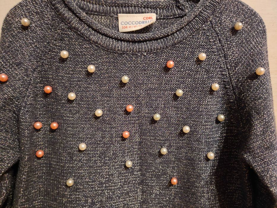 Sweterek 104/110 Cocodrillo perełki
