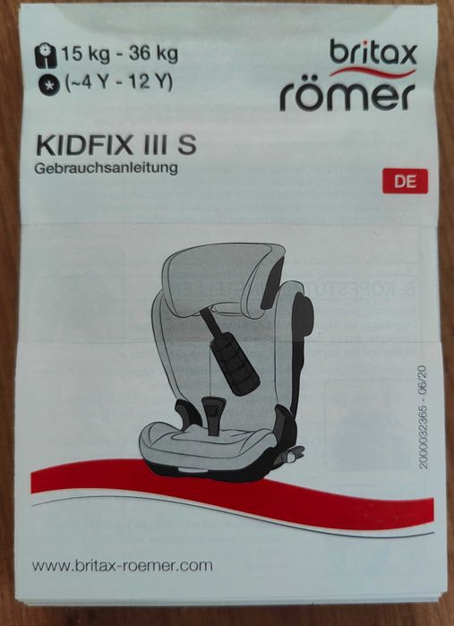Cadeira Auto Britax römer kidfix III 4-12anos/15-36kg