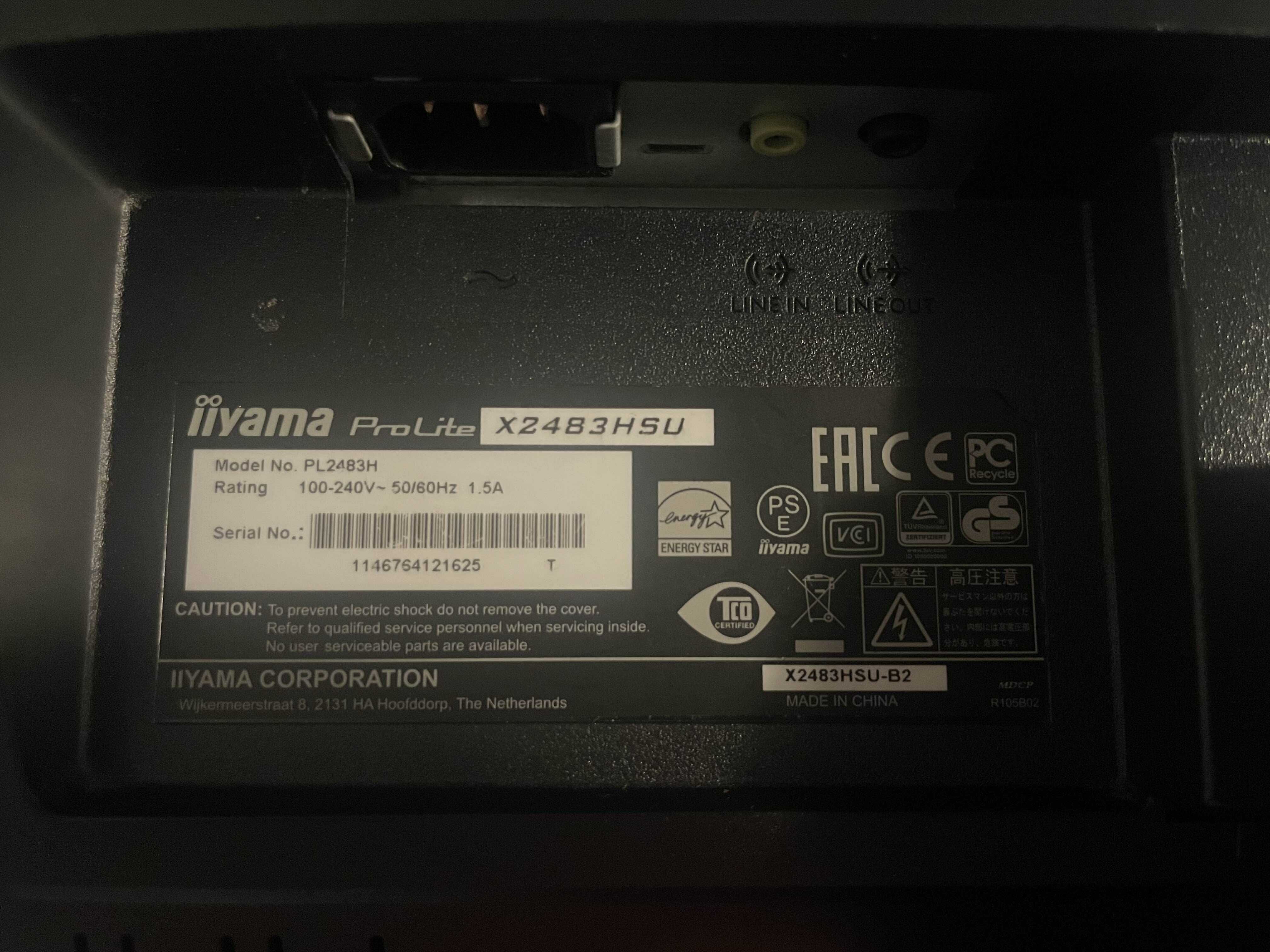 Monitor iiyama ProLite X2483HSU 60hz 24 cale