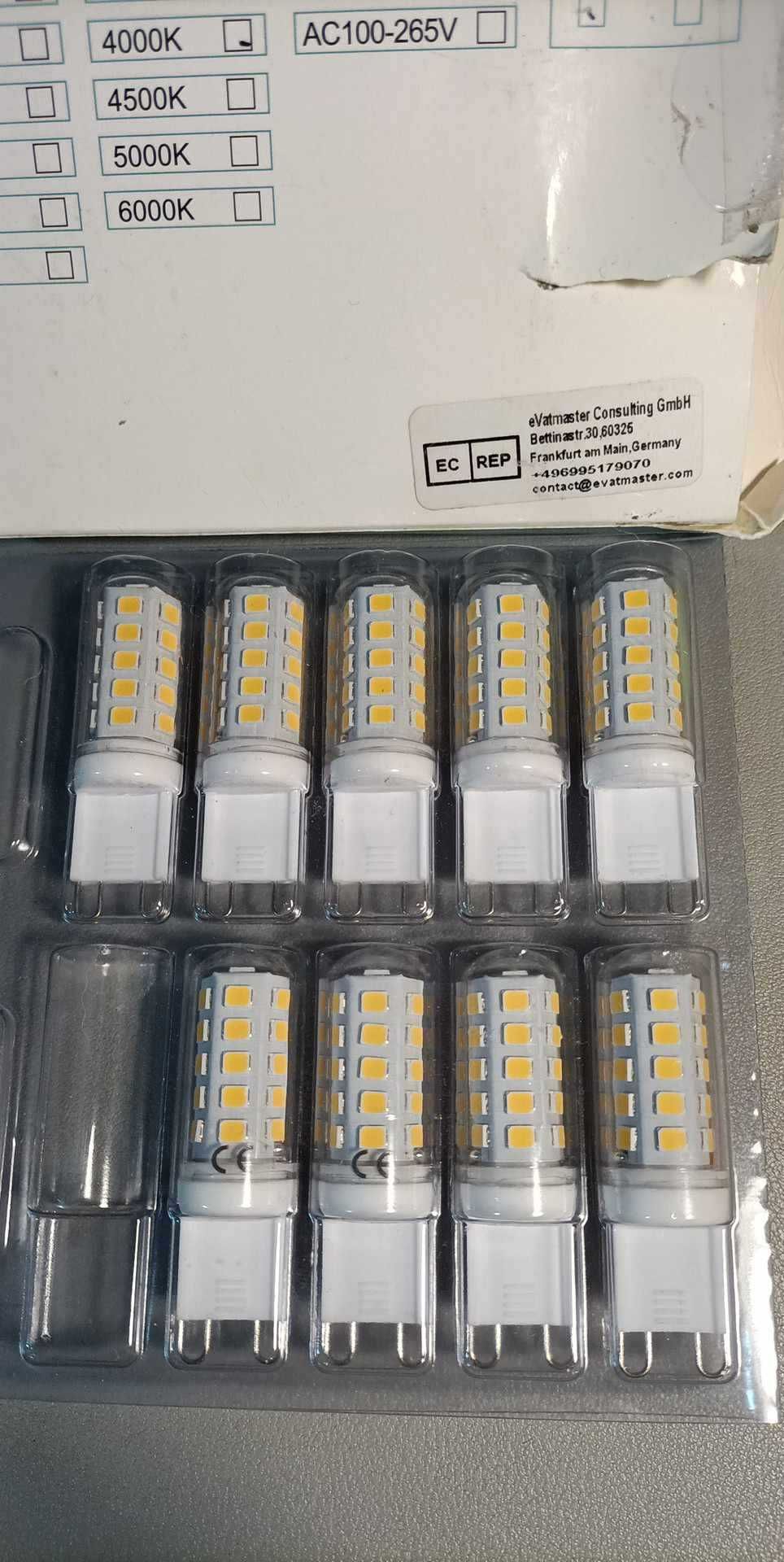 9 żarówek G9 LED Bulb 4000k