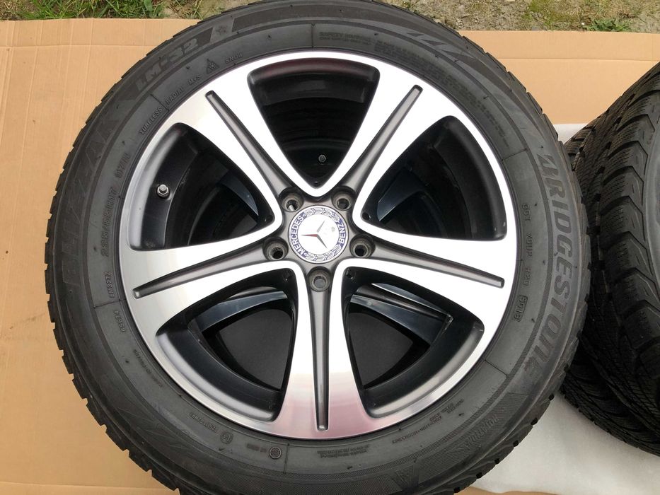 Felgi alu oryginał Mercedes 225/55/17 jak nowe, Bridgestone zima