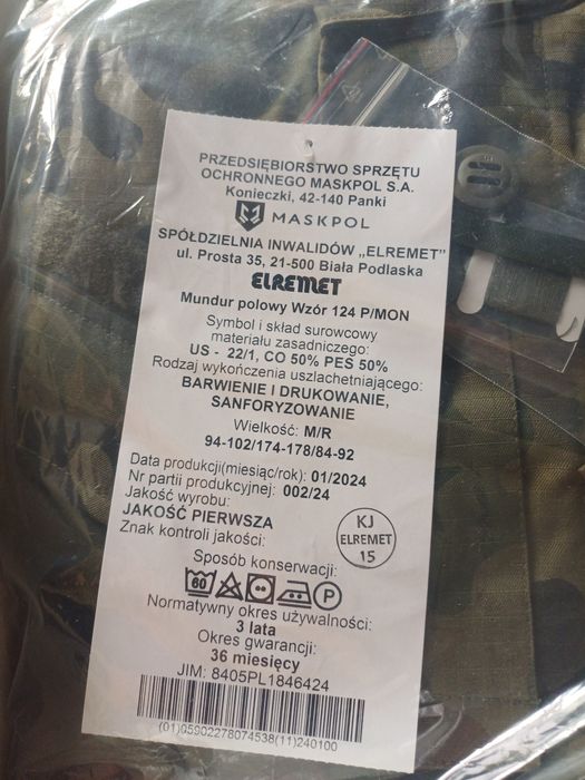 Nowy Mundur Polowy wzór 124P roz. M/R