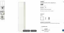 Armário Alto IKEA HAVBÄCK – Branco, 40x35x195 cm (Como Novo)