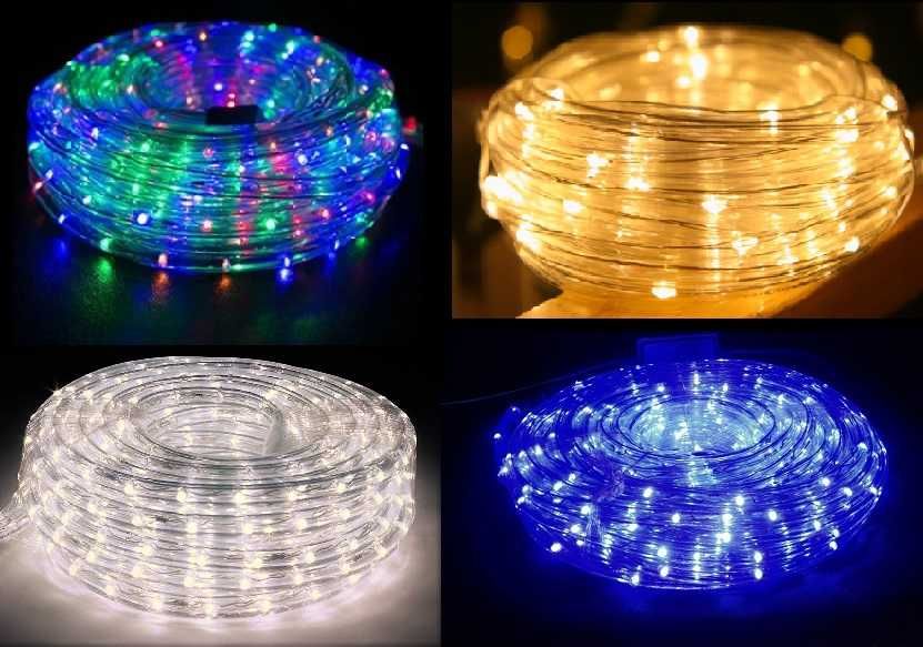Karton 6szt. Wąż LED 27m zewn. 8 funkcji 4 kolory lampki wzory napisy