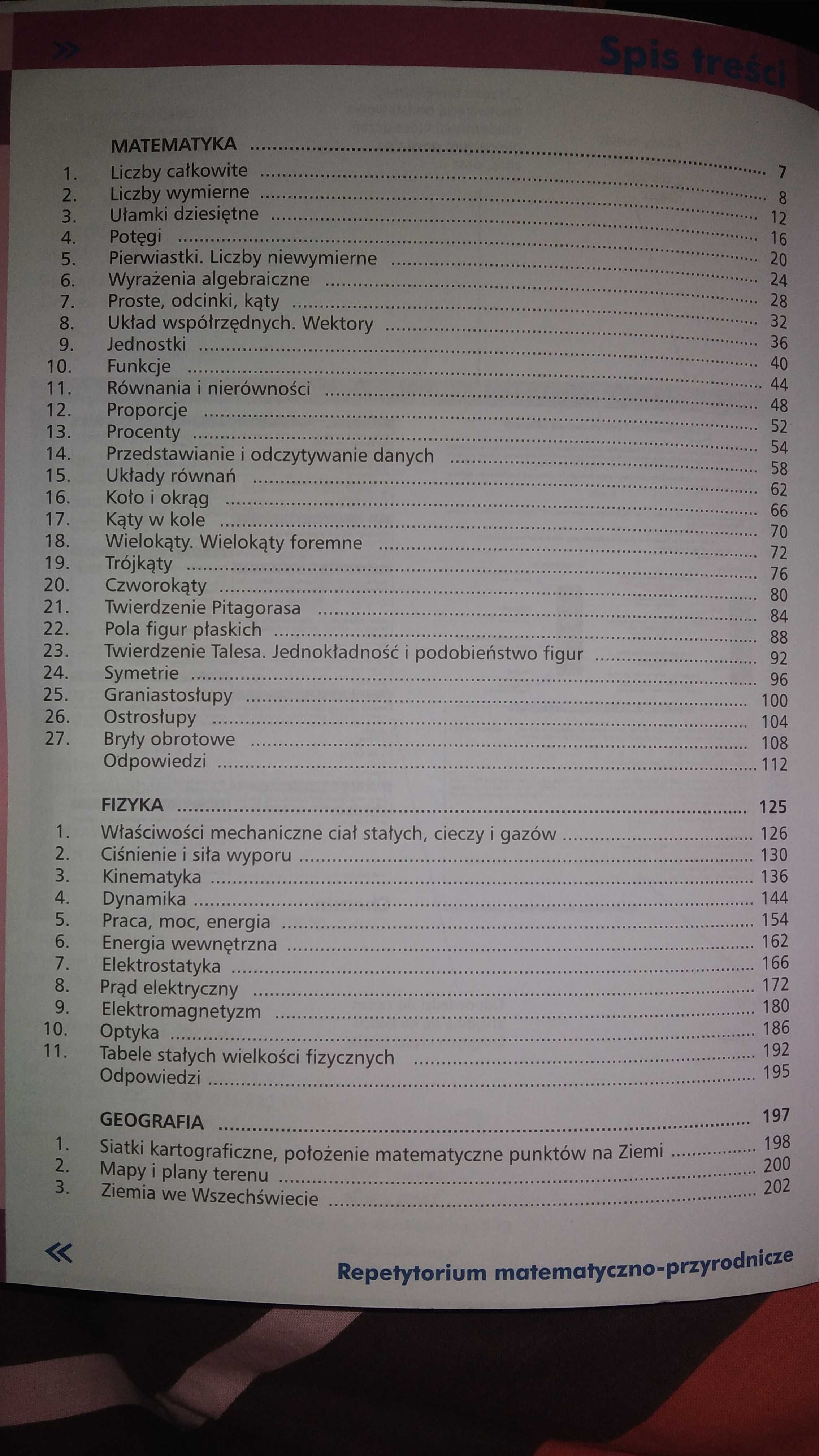 Repetytorium matematyczno-przyrodnicze dla liceum