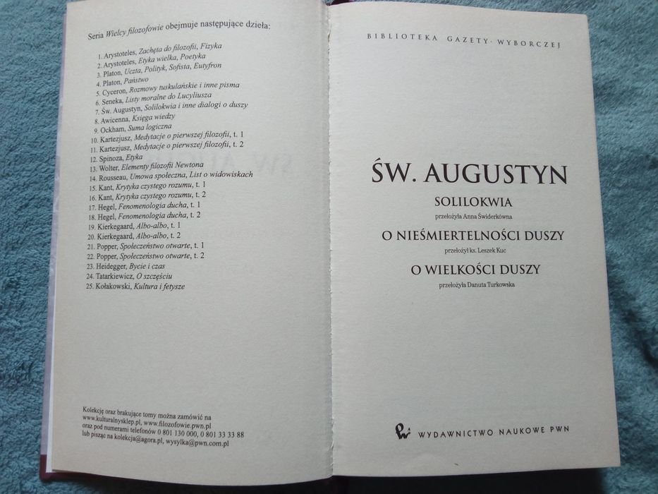Książka Wielcy Filozofowie   Święty Augustyn