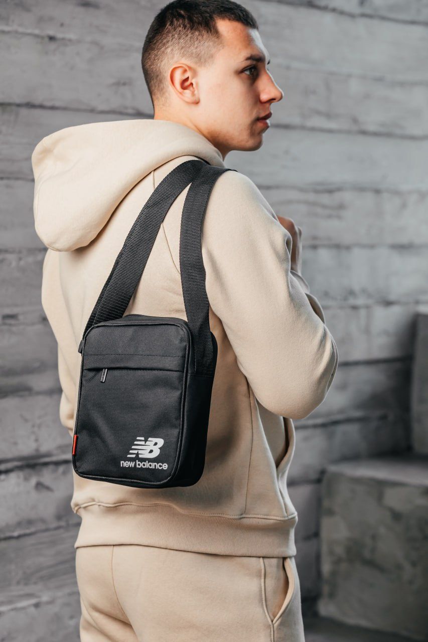 Повседневная мужская сумка через плечо New Balance, черная барсетка