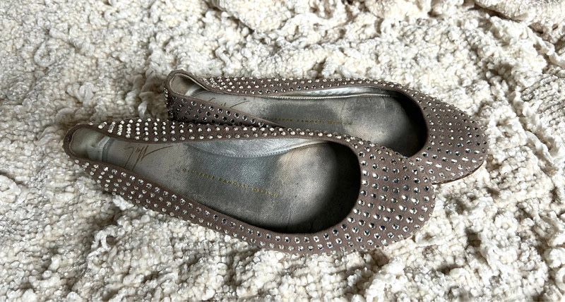 Skórzane baleriny balerinki cyrkonie 36 Giuseppe Zanotti skóra