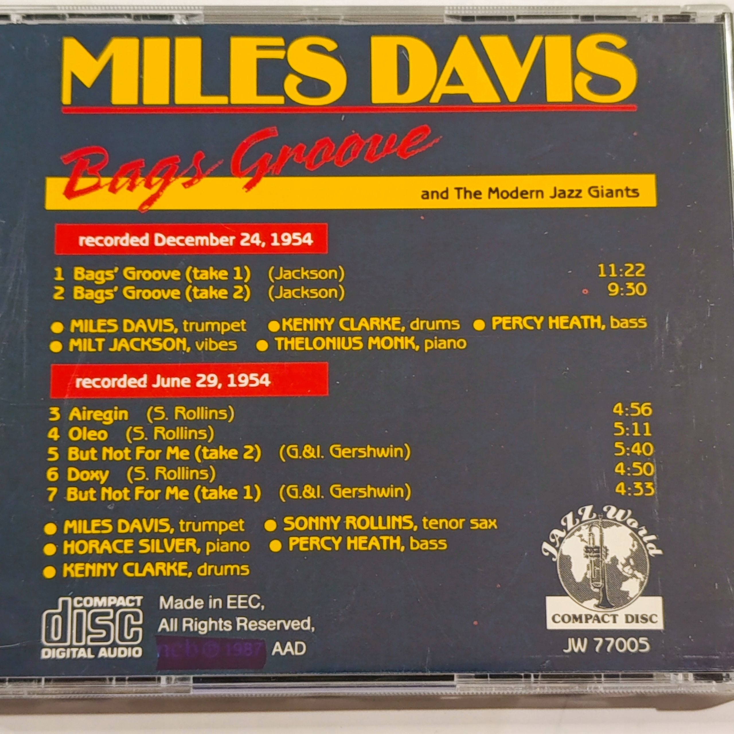 Miles Davis- Bags Groove - CD - 9594