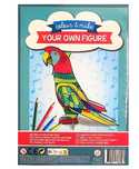 Figurka 3D model puzzle wielokolorowe papuga długi ogon 23x16 cm