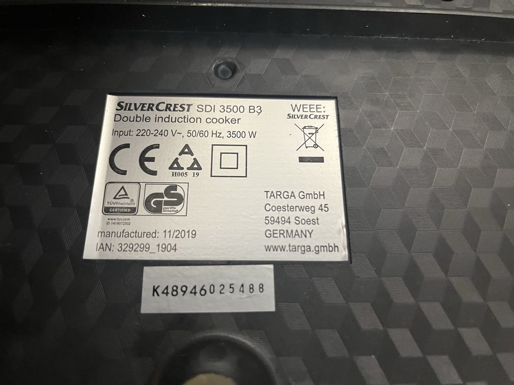 Индукционная плита Silver-Crest SDI 3500 B3
