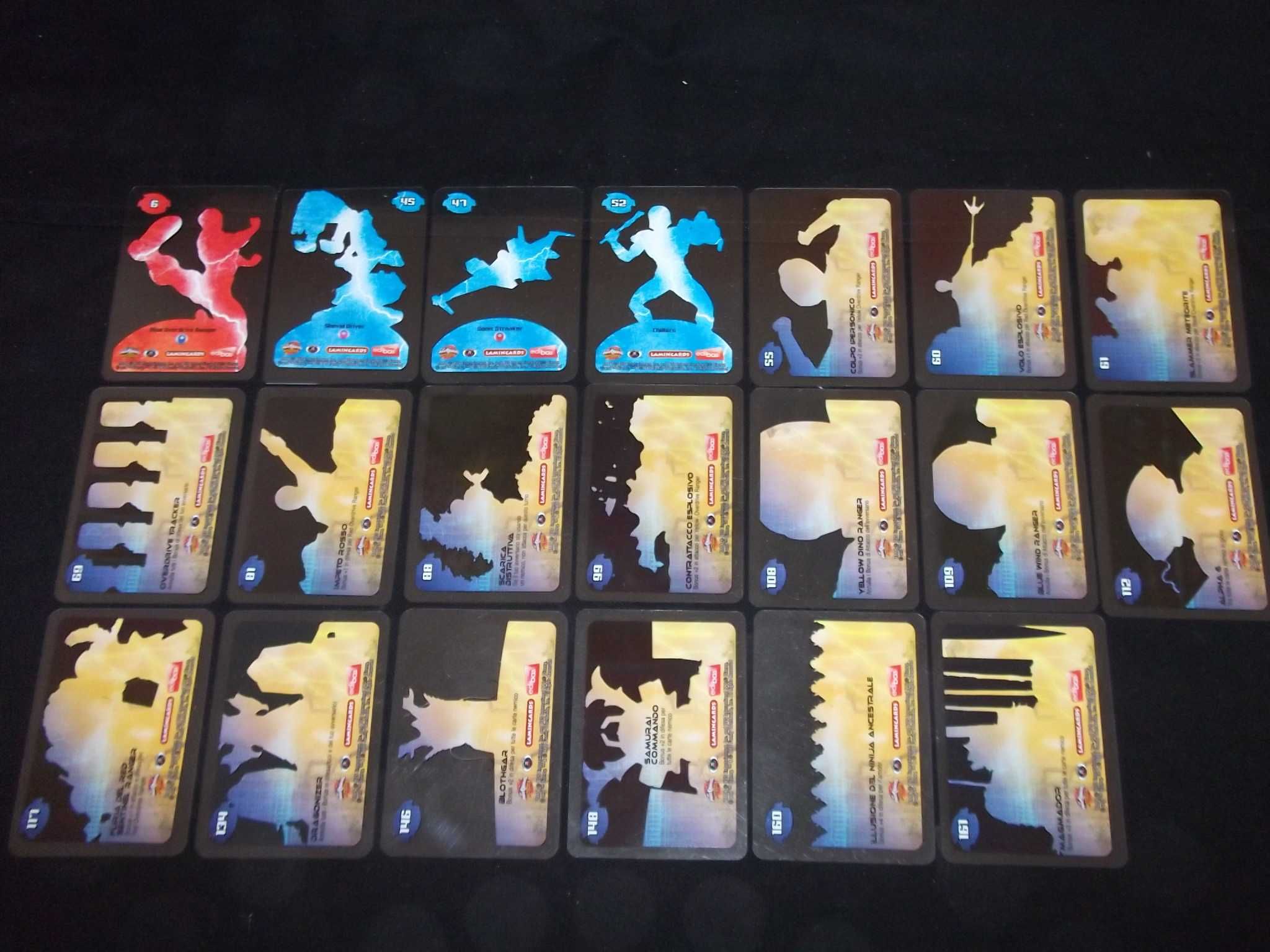 20 cartas Lamincards Power Rangers Overdrive