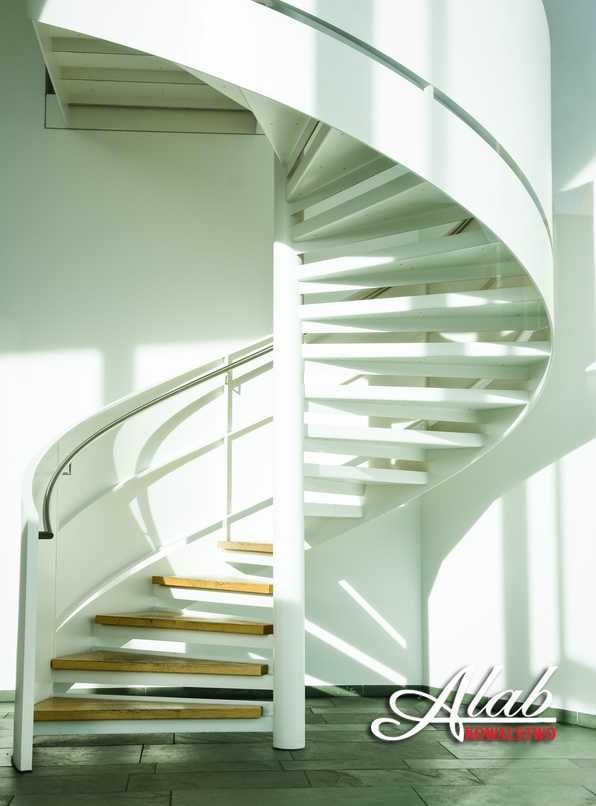 Ekskluzywne schody kręcone , spiralne i gięte balustrady szklane