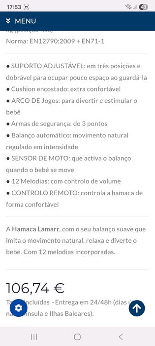 Espreguiçadeira nova Asalvo