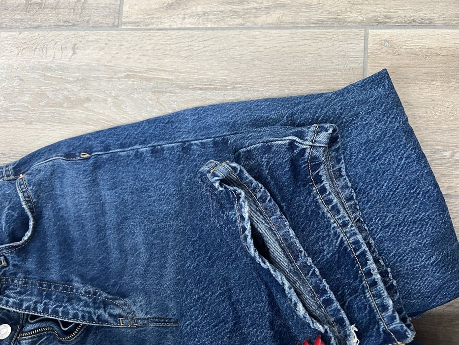 Джинси zara wide leg темний денім 34