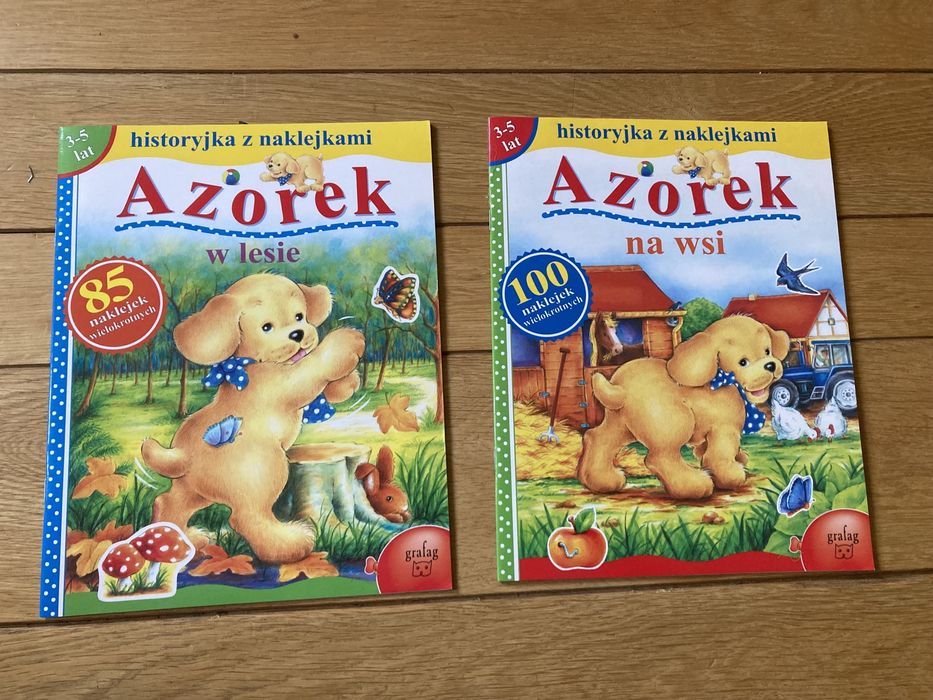 Książeczki z naklejkami Azorek na wsi i w lesie