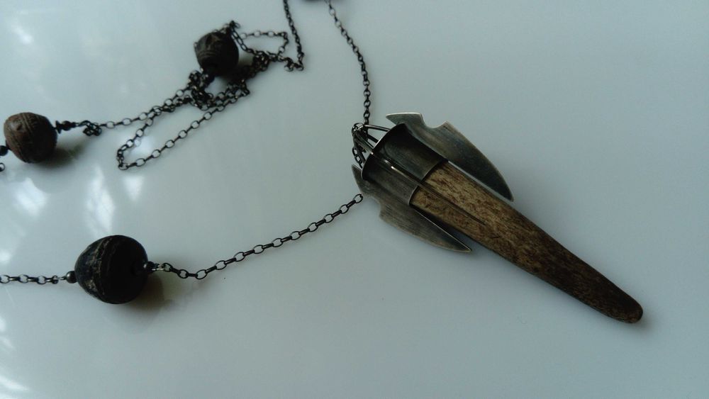 Dziki srebrny naszyjnik "VIKING"