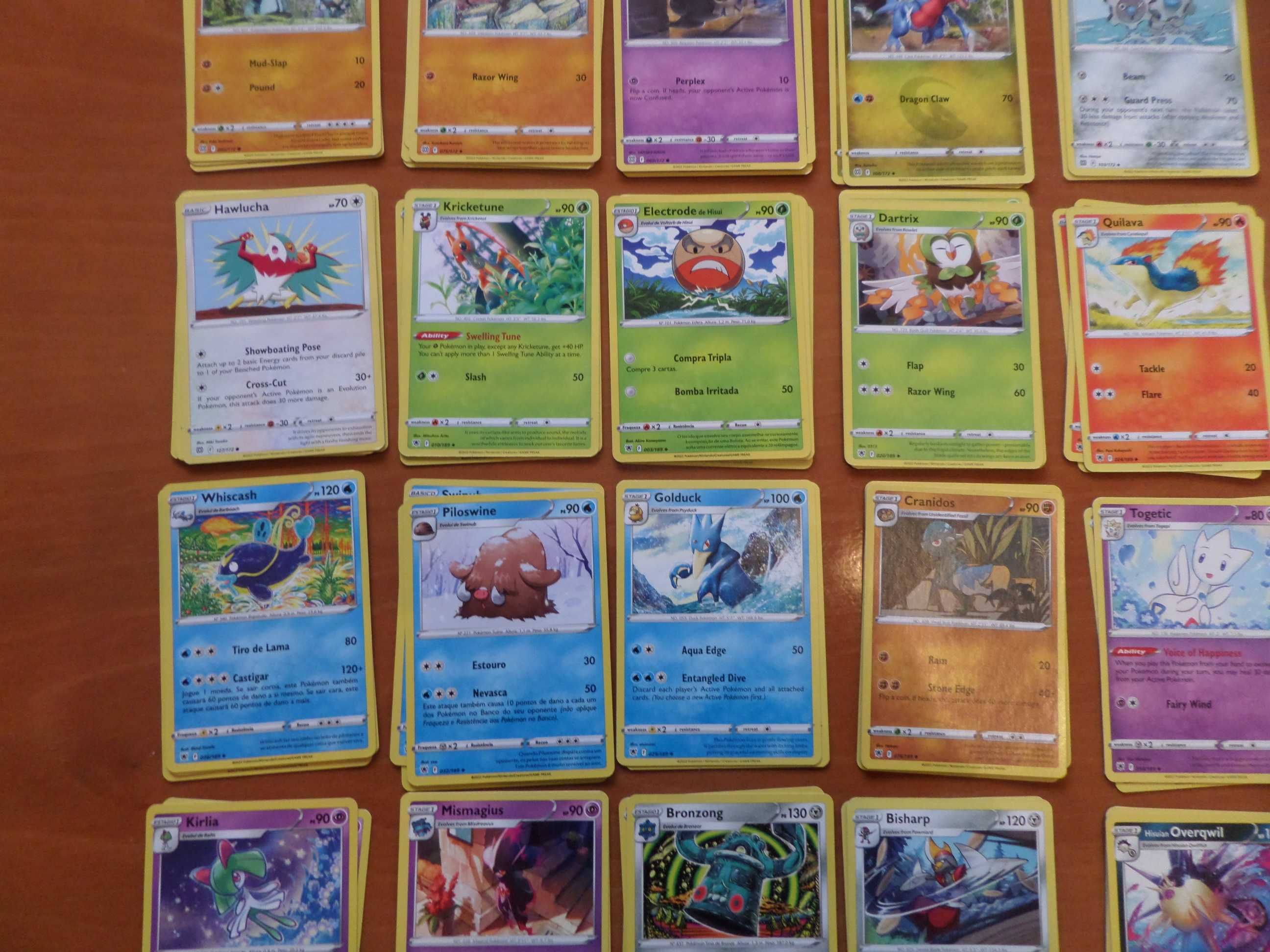 CL# - Lote de 117 Cartas Pokemon Novas + 7 Energias