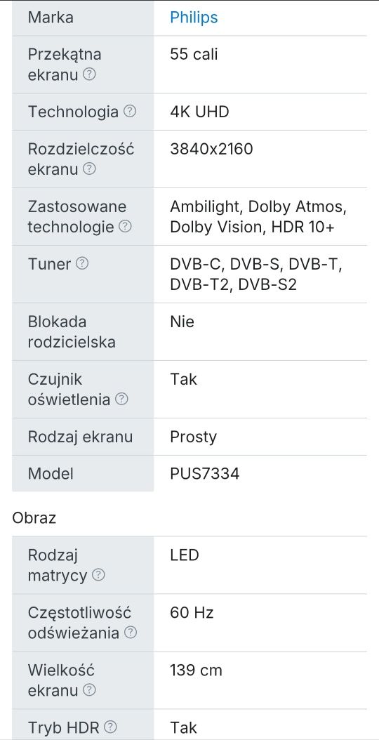 Philips 55cali 4K UHD Android Ambilight DVB-T2 SMART telewizor