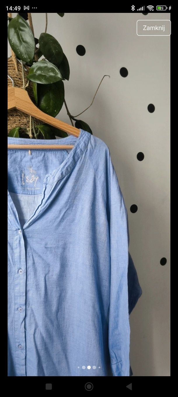 Xl/xxl/xxxl niebieska pastelowa sukienka midi koszulowa oversizowa roz