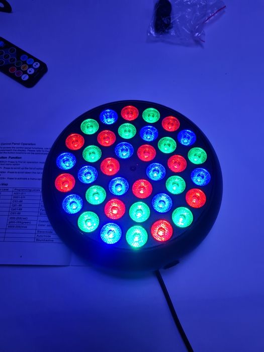 36 świateł światła LED RGB do klubu wesele imprezę DMX pilot