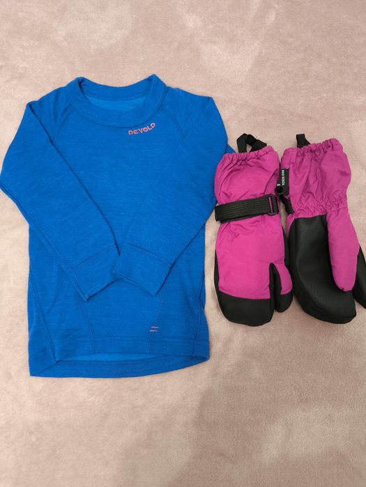 Devold 92, Koszulka wełniana i rękawiczki 6-8 lat