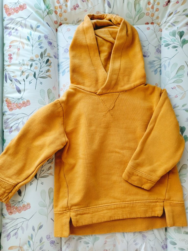 Zara Musztardowa Bluza z kapturem 80