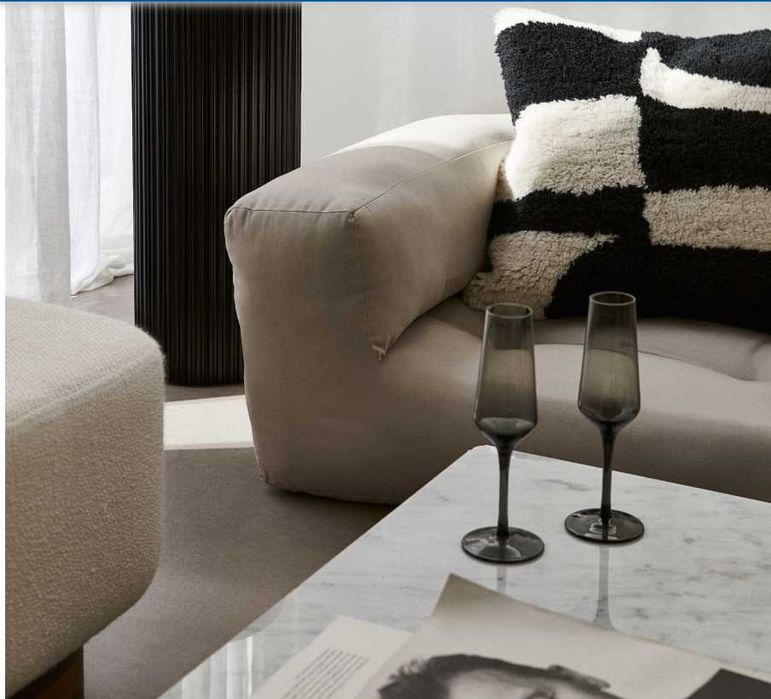 Пухнаста вовняна наволочка, чорно-білий, 50x50 | h&m home