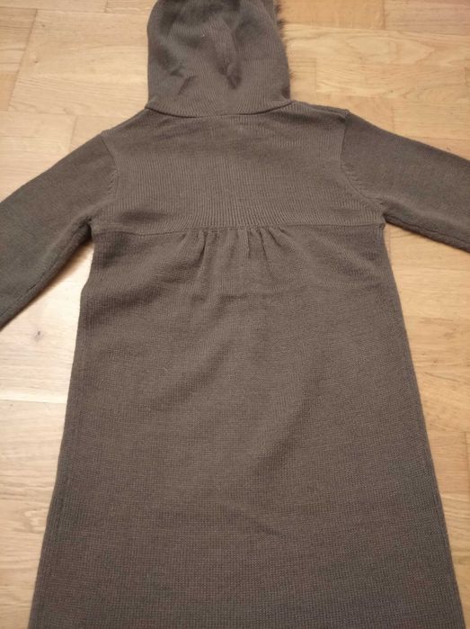Sweter kardigan In Extenso 8 kaptur futerkiem dziewczęcy 120 narzutka