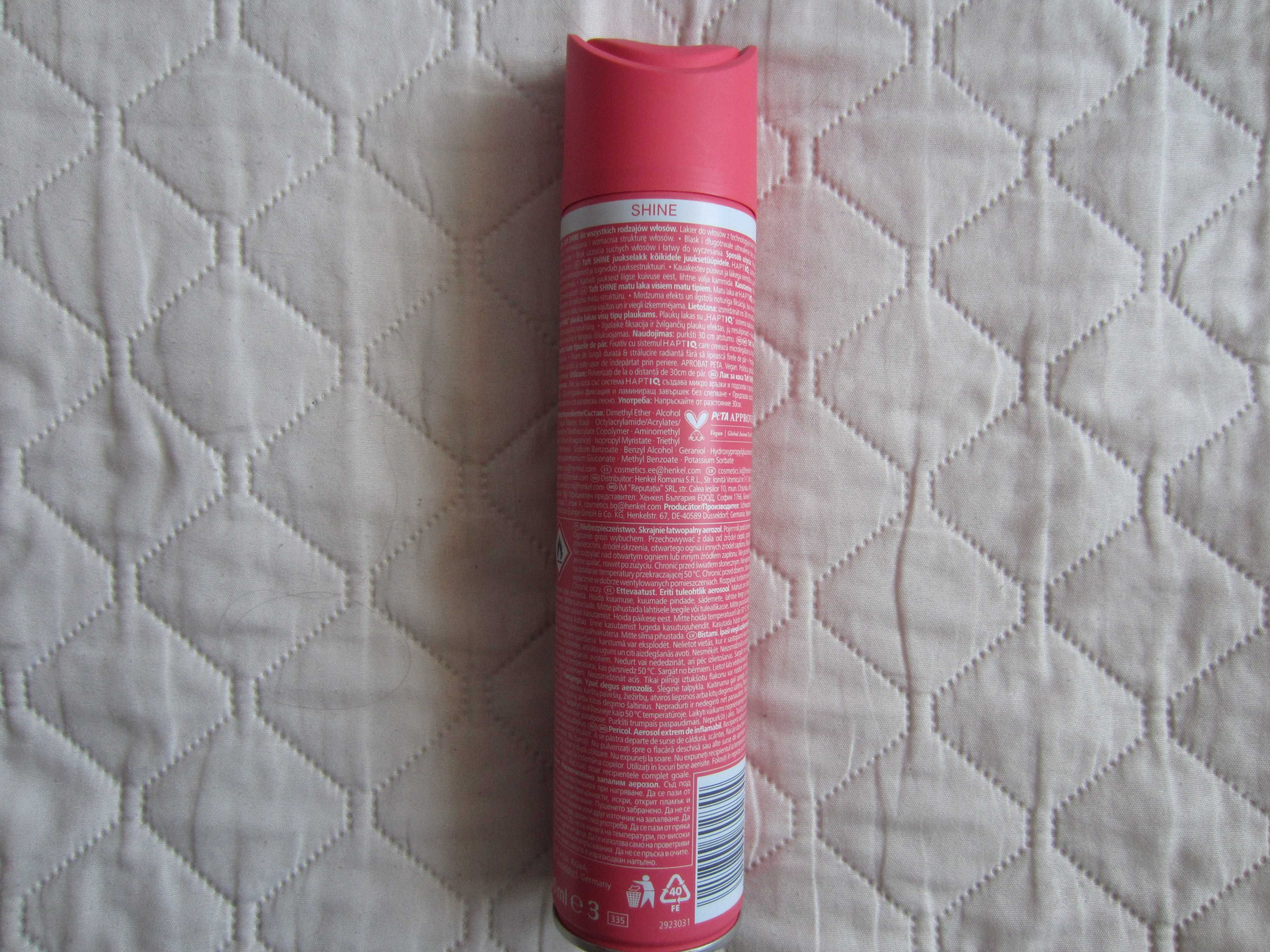 Lakier do włosów Taft Shine firmy Schwarzkopf, 250 ml, nadający połysk