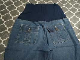 Spodnie damskie ciążowe bawełna proste jeansy granatowe r. S 36