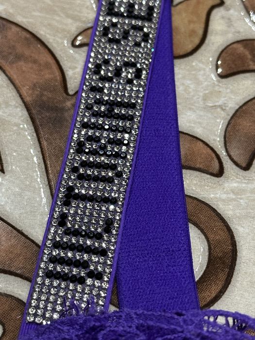 Фіолетовий мереживний бюстгальтер з пуш-ап зі стразами вікторія сикрет