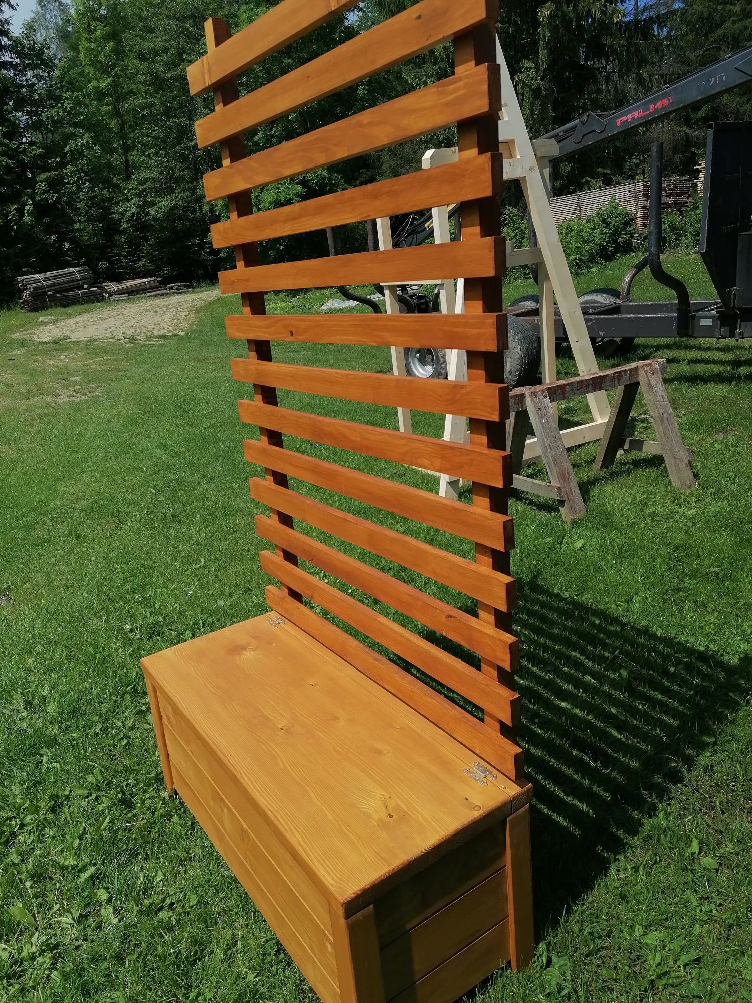 Skrzynia ogrodowa z siedziskiem +  pergola 120 cm