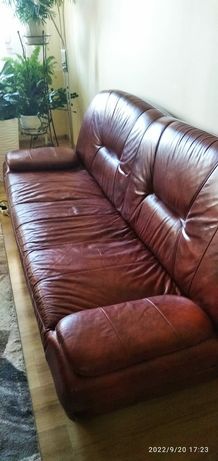 Brązowa sofa/kanapa skoórzana