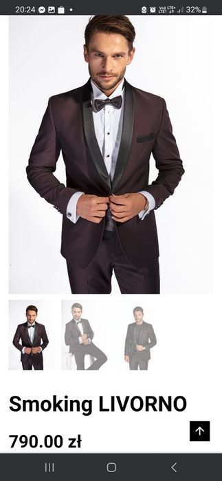 Smoking garnitur męski pioba livorno 56/176