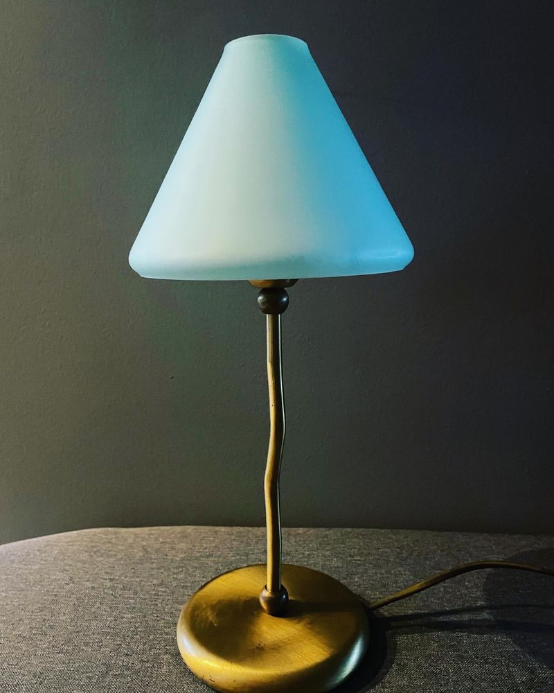Art deco vintage lampka PRL piękna sypialnia gabinet