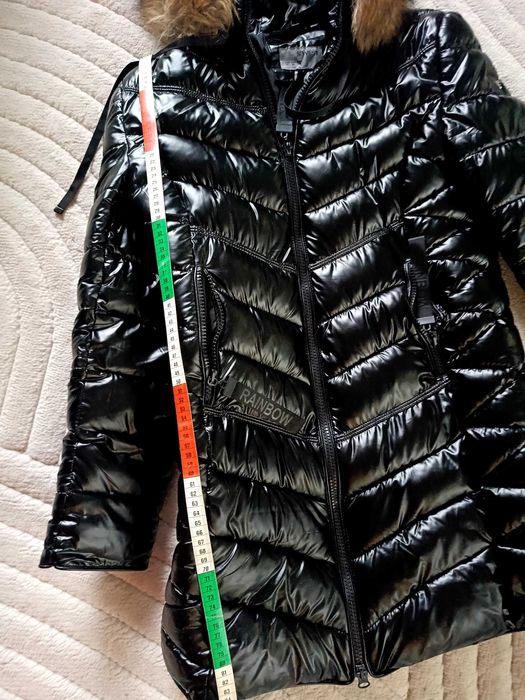 Płaszcz damski zimowy czarny polysk