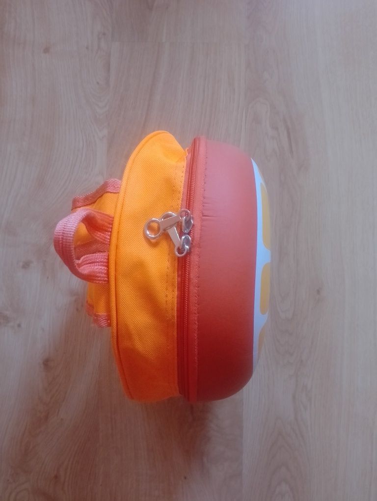 Plecak mały przedszkolny 3D okrągły pomarańcza