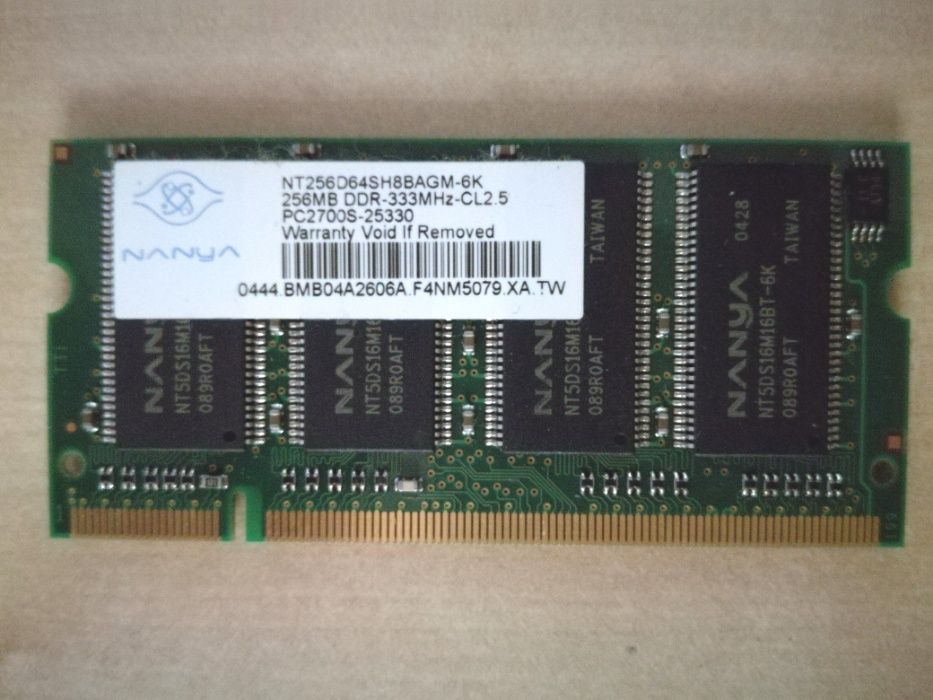 Memória 256MB DDR 333Mhz PC2700S SODIMM