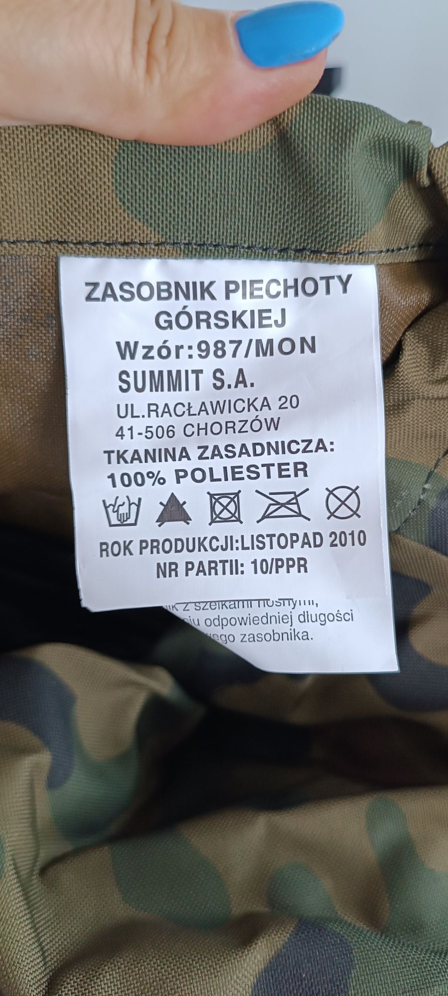 Zasobnik piechoty górskiej 987 plecak wojskowy