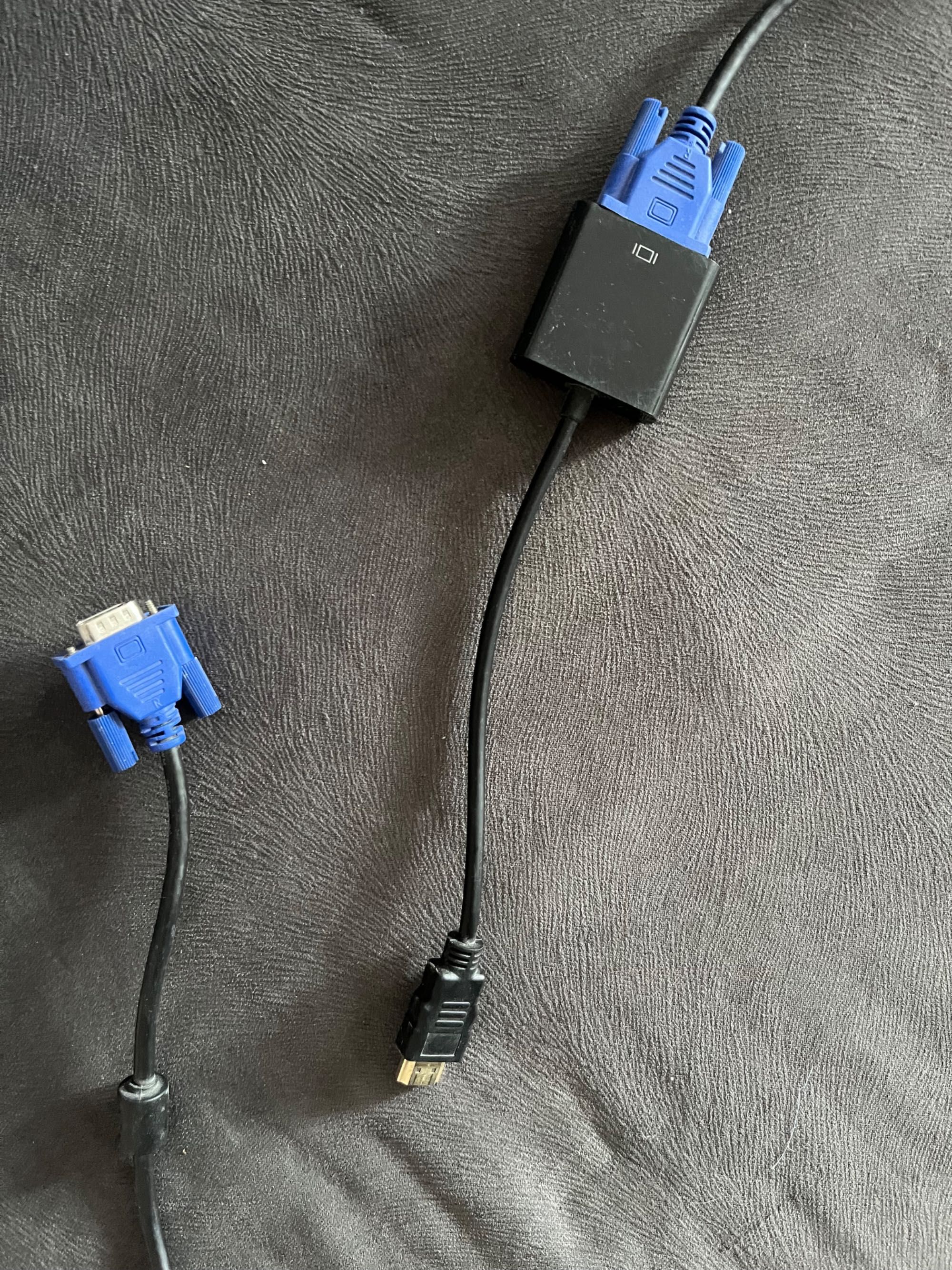 kabel VGA z przejściówką do HDMI
