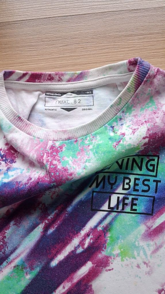 Dwie koszulki next 104 3-4 lata motyw tie dye