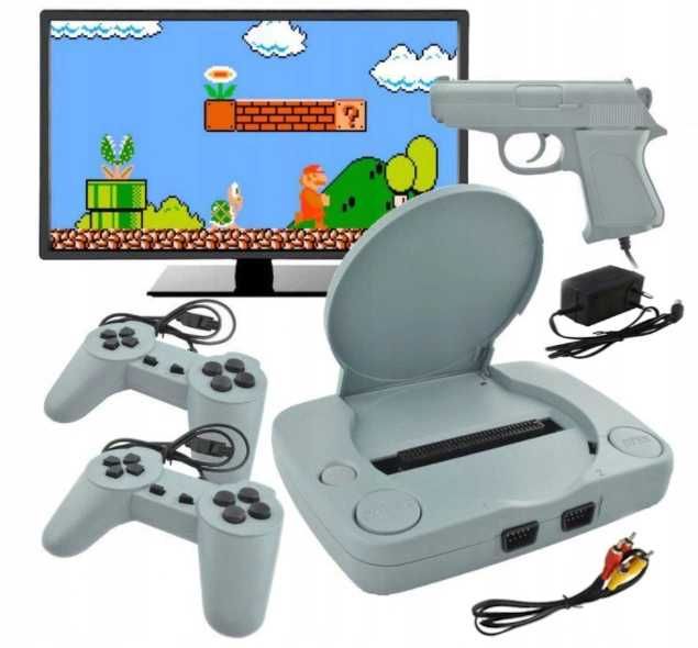Gra telewizyjna retro KONSOLA pady pistolet + 16 wgranych gier