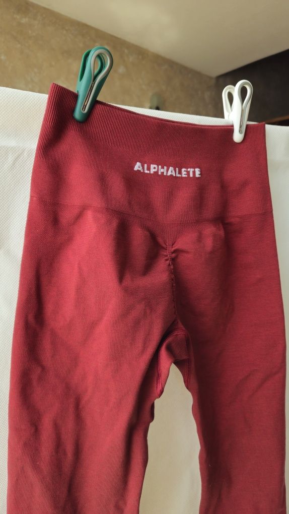 Alphalete legginsy burgundowe bordowe czerwone XS 34 push up talia hit