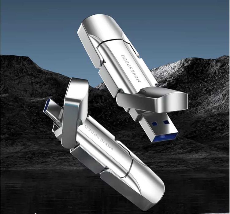 Швидкісна флешка MOVESPEED 256GB USB 3.2 OTG - до 520 MB/s, металева