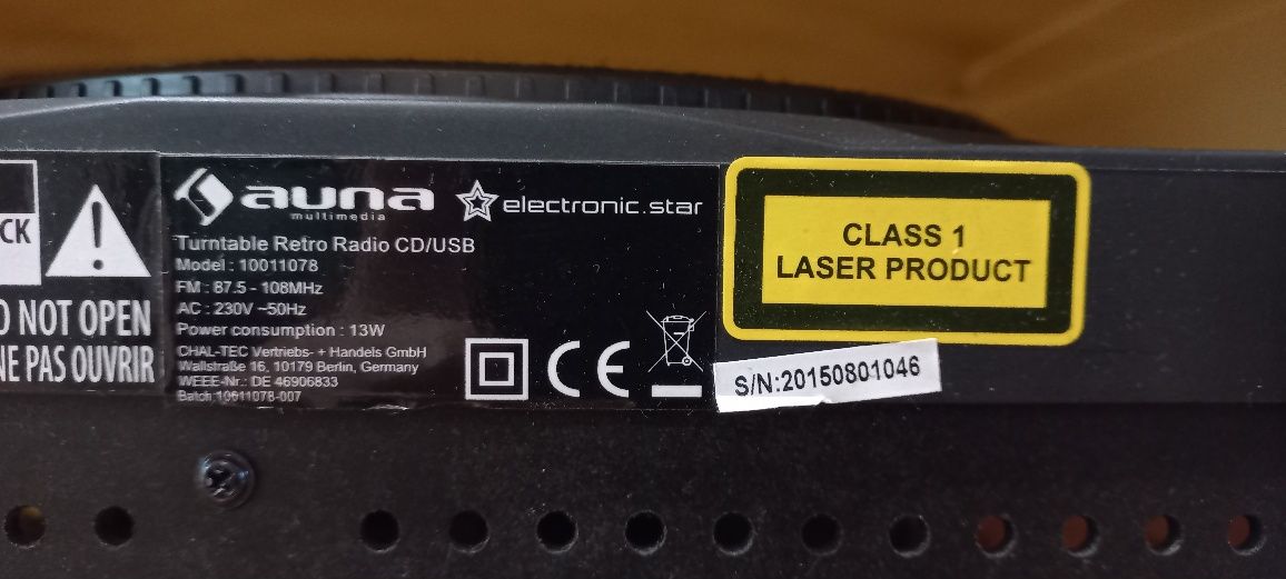 AUNA Gramofon radio CD MP3 USB