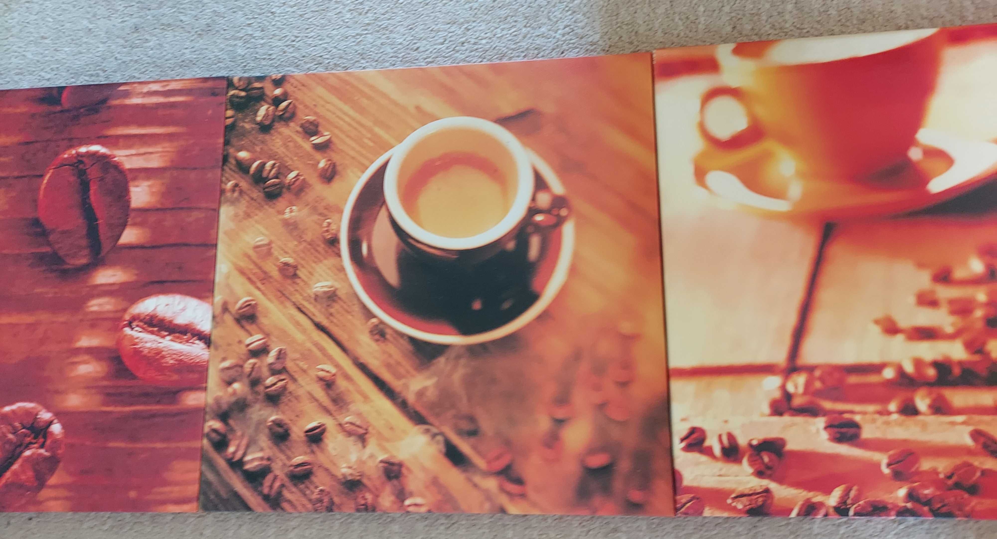3 x obrazki obrazy do kuchni 40x40 cm, kawa